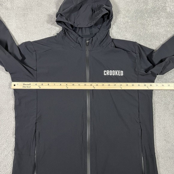 Outerknown Windbreaker Jacket Mens Large Black Active Warm-Up Hooded Full Zip - Picture 9 of 15